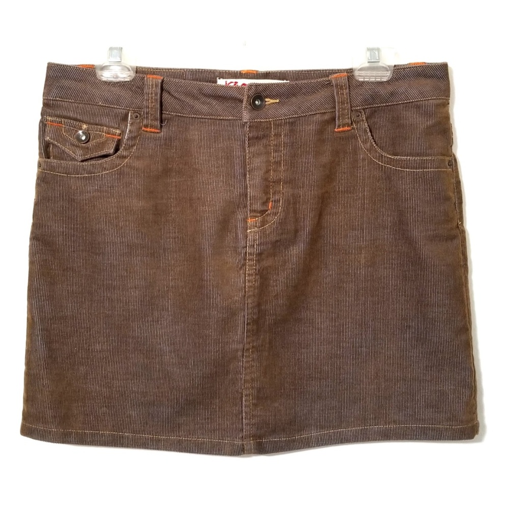 Kama Brown Corduroy Mini Skirt